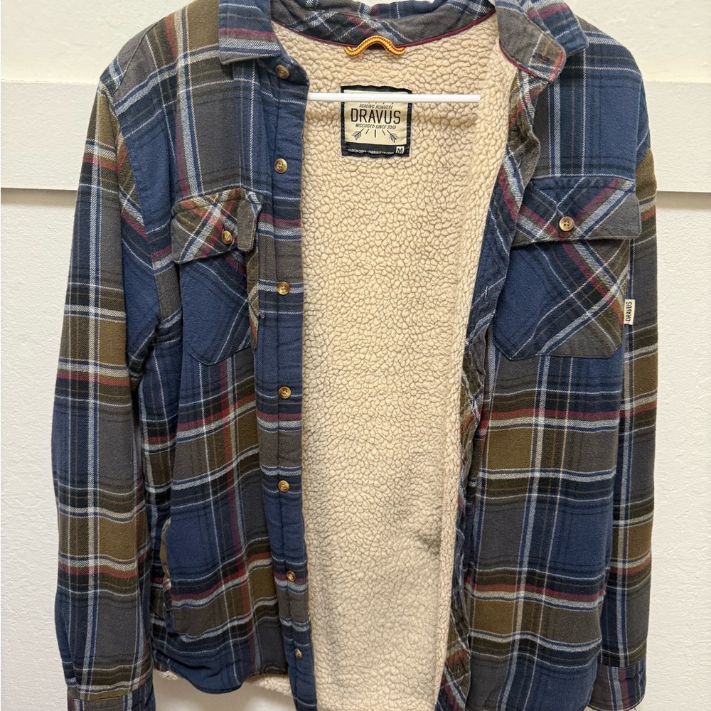 dravus Blue Plaid Sherpa-Lined Jacket